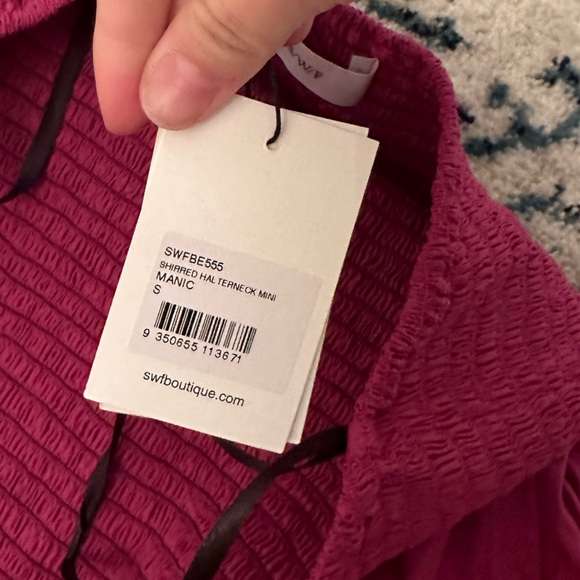 NWT SWF Shirred Halterneck Mini Dress - Picture 8 of 10